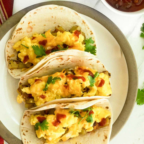 potato, egg, and cheese tacos | $10